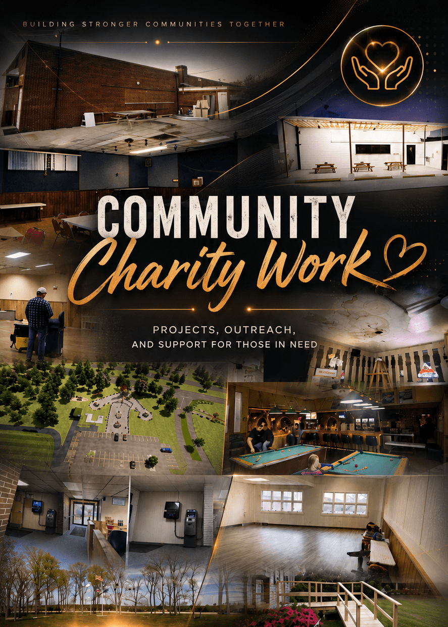 Community charity work collage